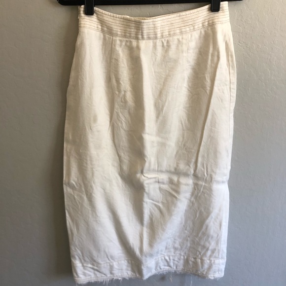 Anthropologie white denim midi skirt - Picture 3 of 3